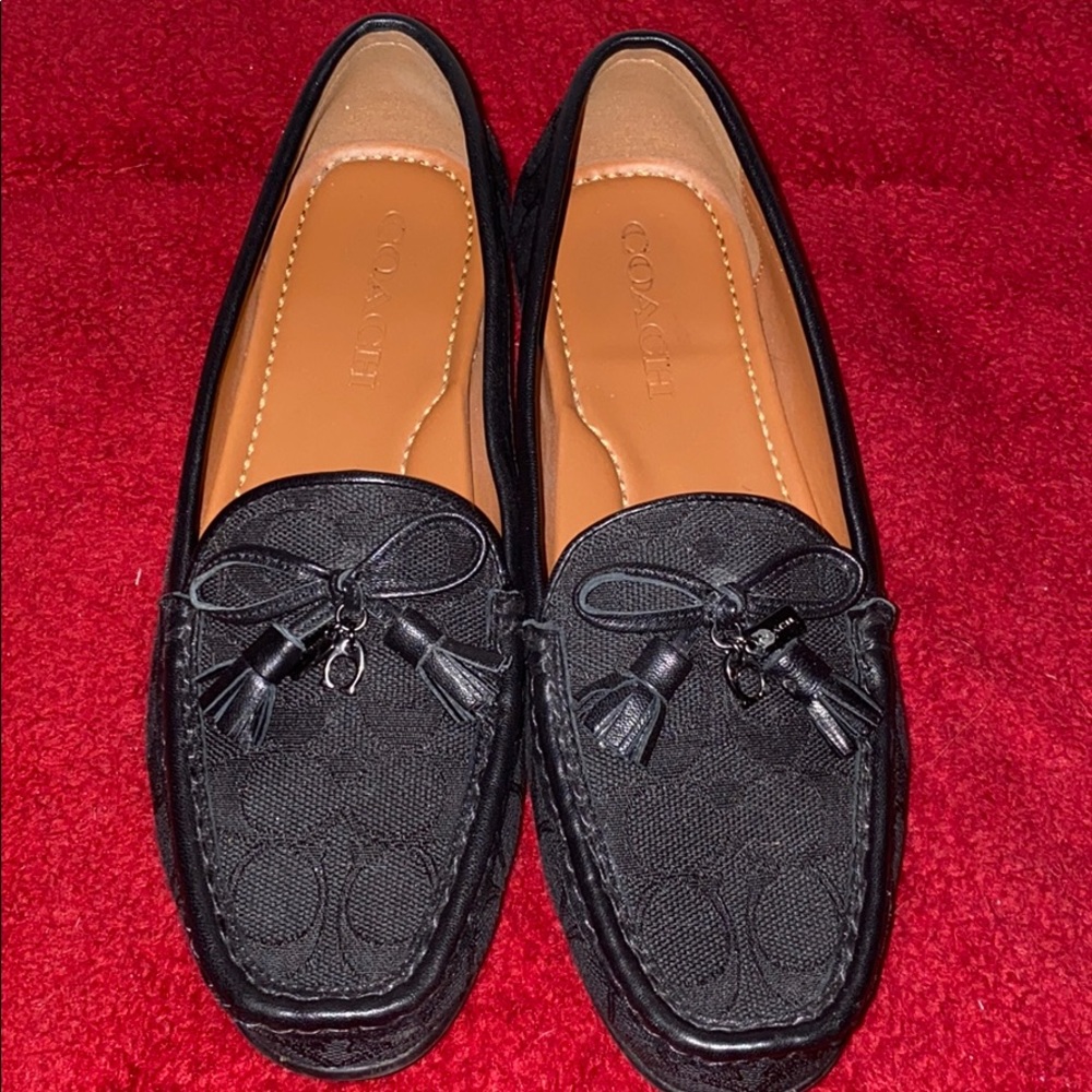 Coach Black Monogram Loafers